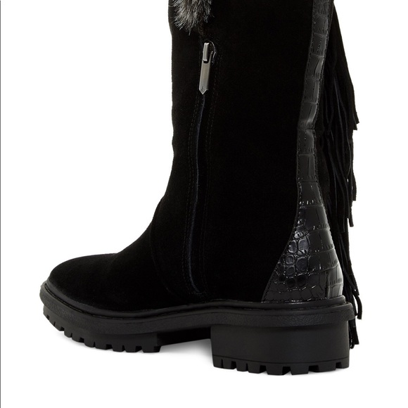 New Sam Edelman Tilden Faux Fur Fringed Boots 5.5 - Picture 2 of 8